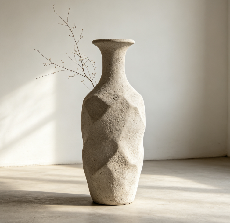 Nordic Texture Sandstone Art Floor Vase