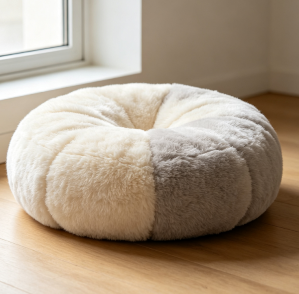 Soft Plush Round Window Cushion Stool